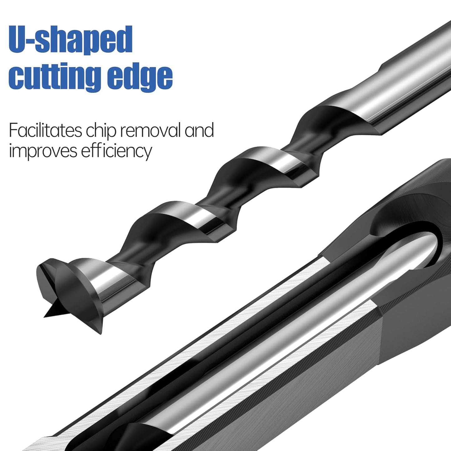 7pcs Square Hole Drill Bits, Mortise Chisel Drill Bit Tools 1/4", 5/16", 3/8", 9/16", 5/8", 1/2",3/4" HSS