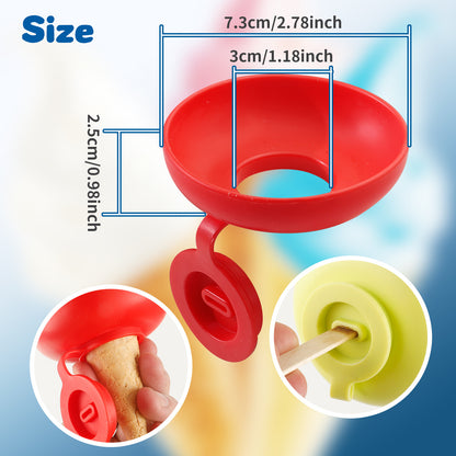 Silicone Ice Pop Holder - Drip Catcher 4 Count