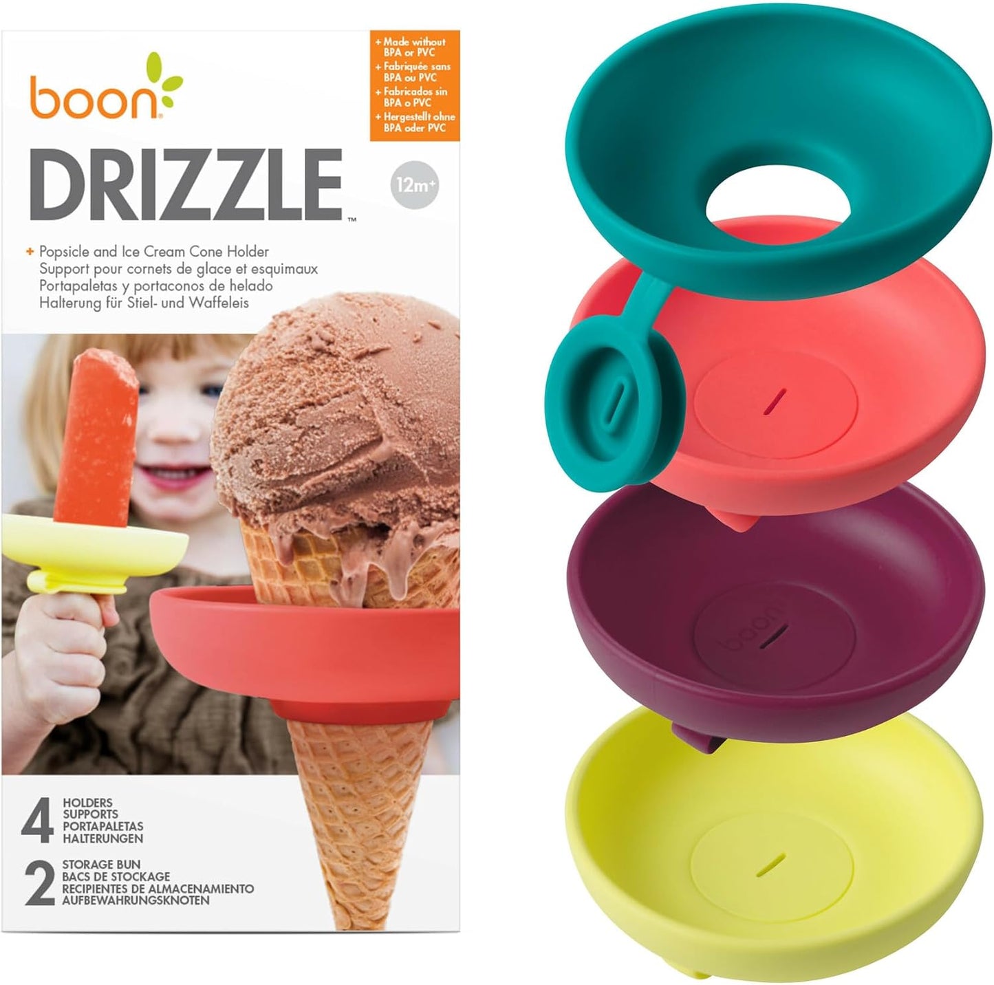 Silicone Ice Pop Holder - Drip Catcher 4 Count