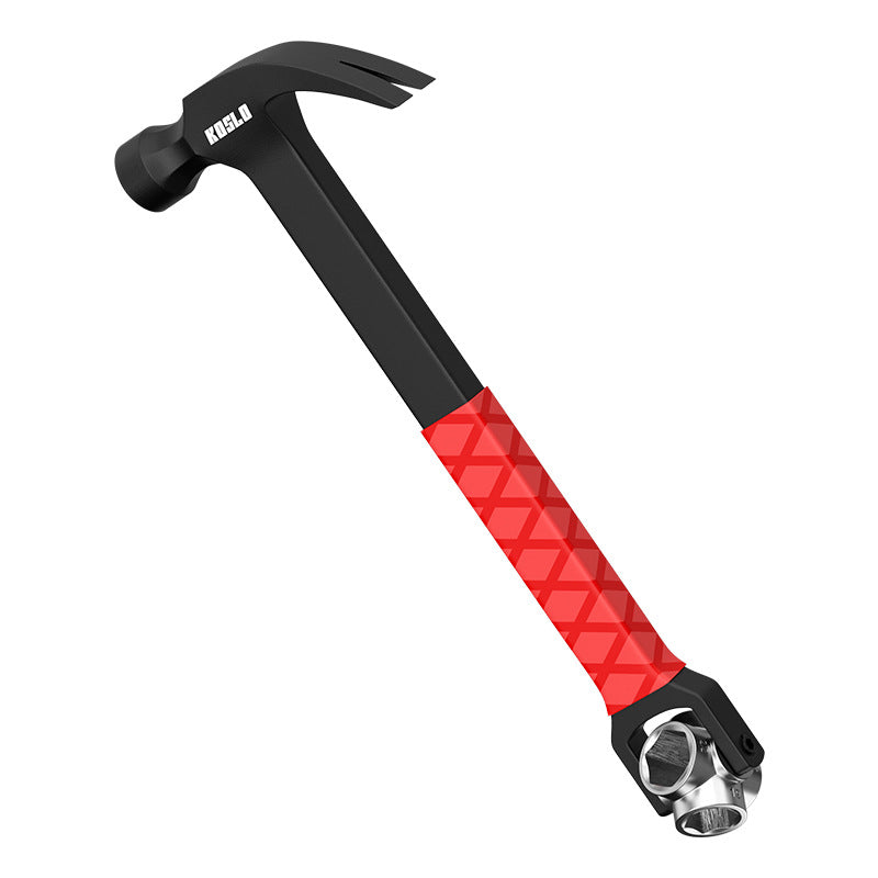 🛠️🛠️Heavy Duty Claw Framing Hammer - 17.5 oz High Carbon Steel Rip Claw Hammer with Side Nail Puller, Milled Face & Shock Absorbing Grip