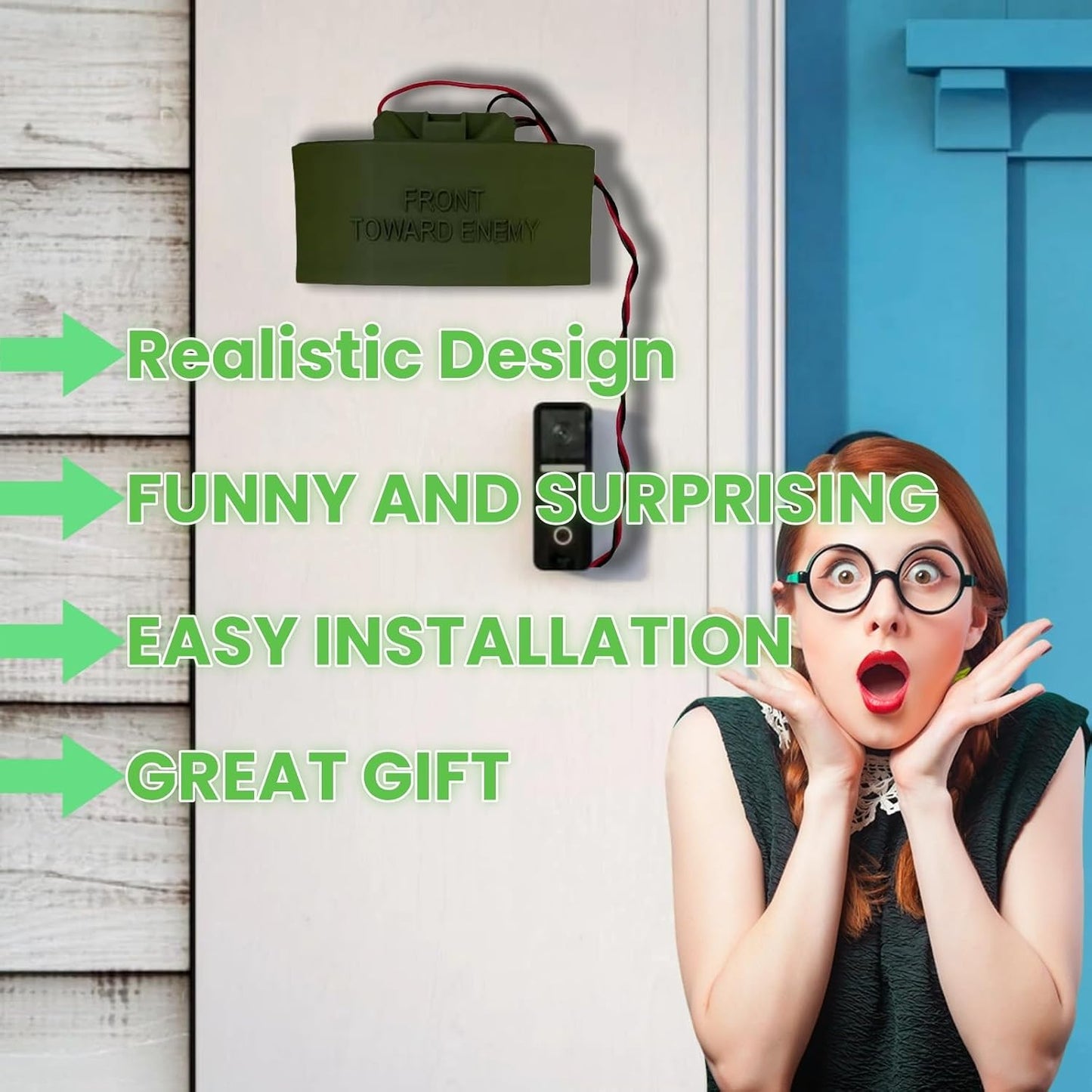 💣💥Claymore Doorbell Replica,Funny Gift for Pranks and Security,Gag Prop Joke,Doorbell Gift