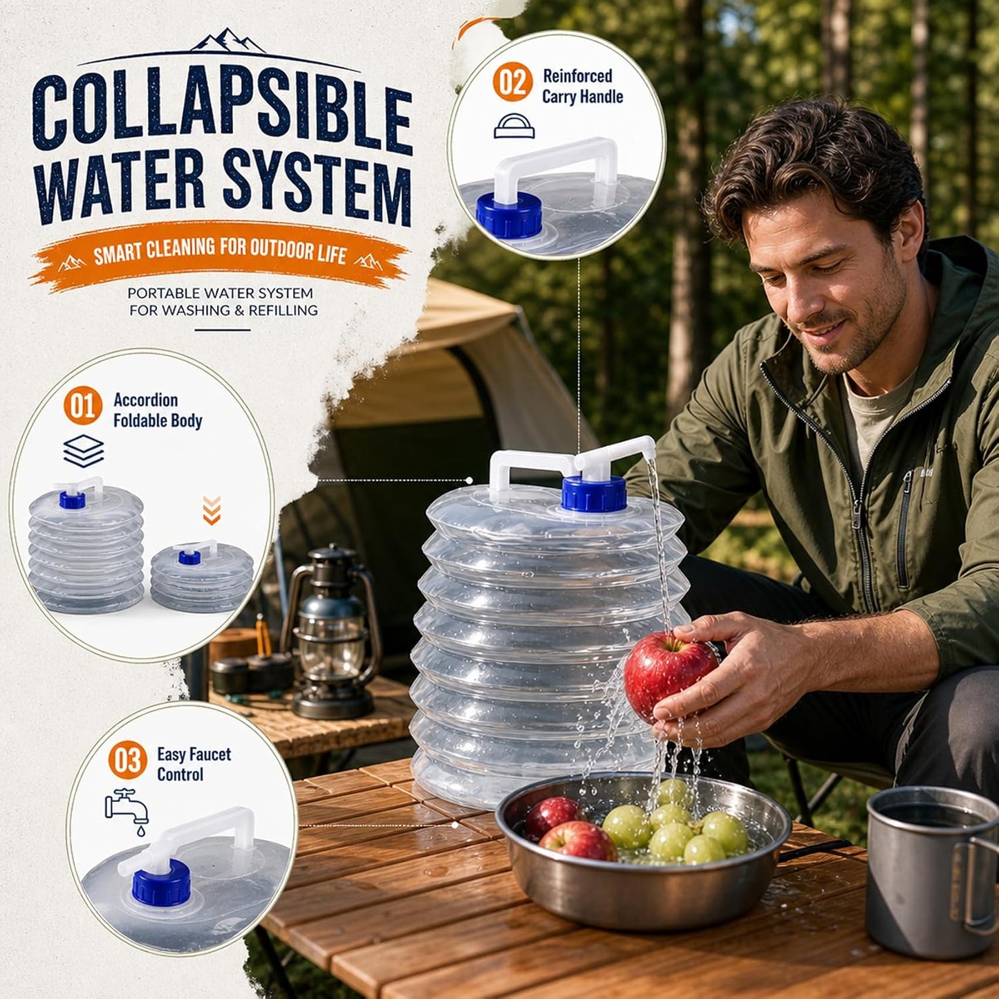 Collapsible Water Container with Spigot