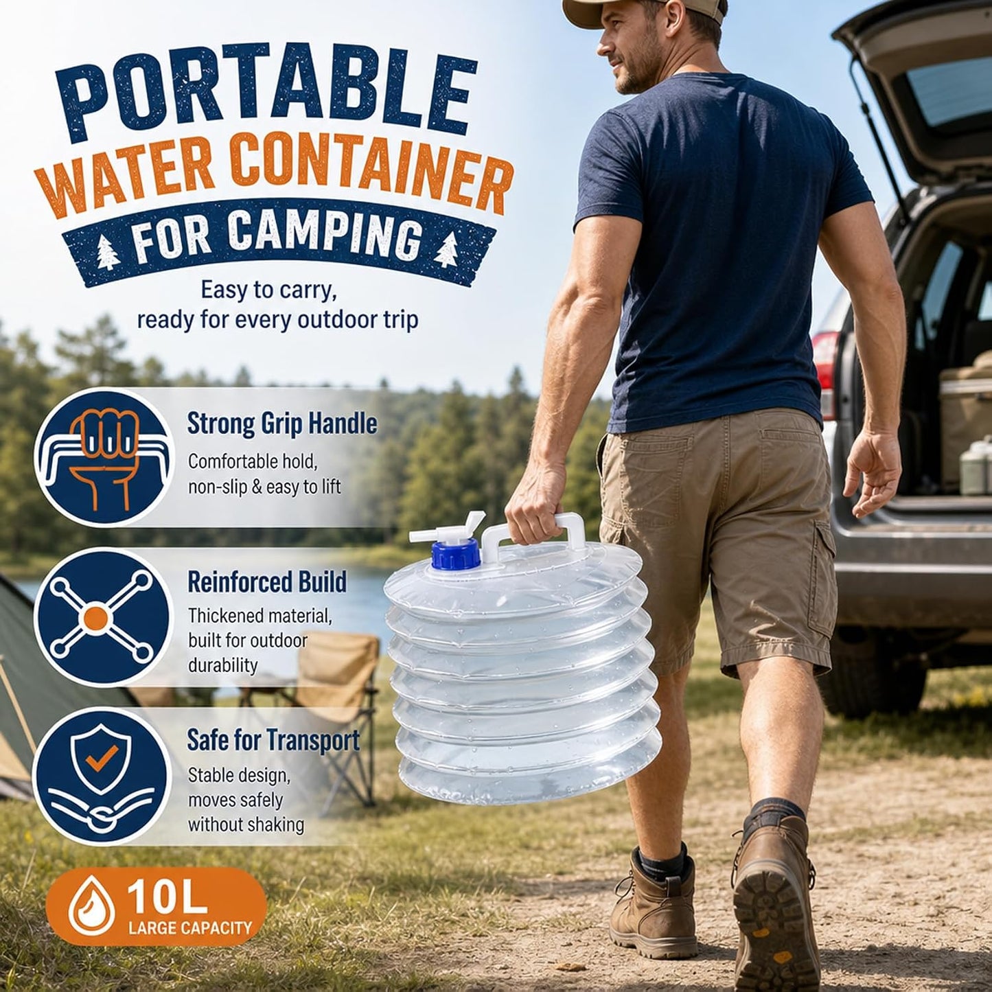 Collapsible Water Container with Spigot