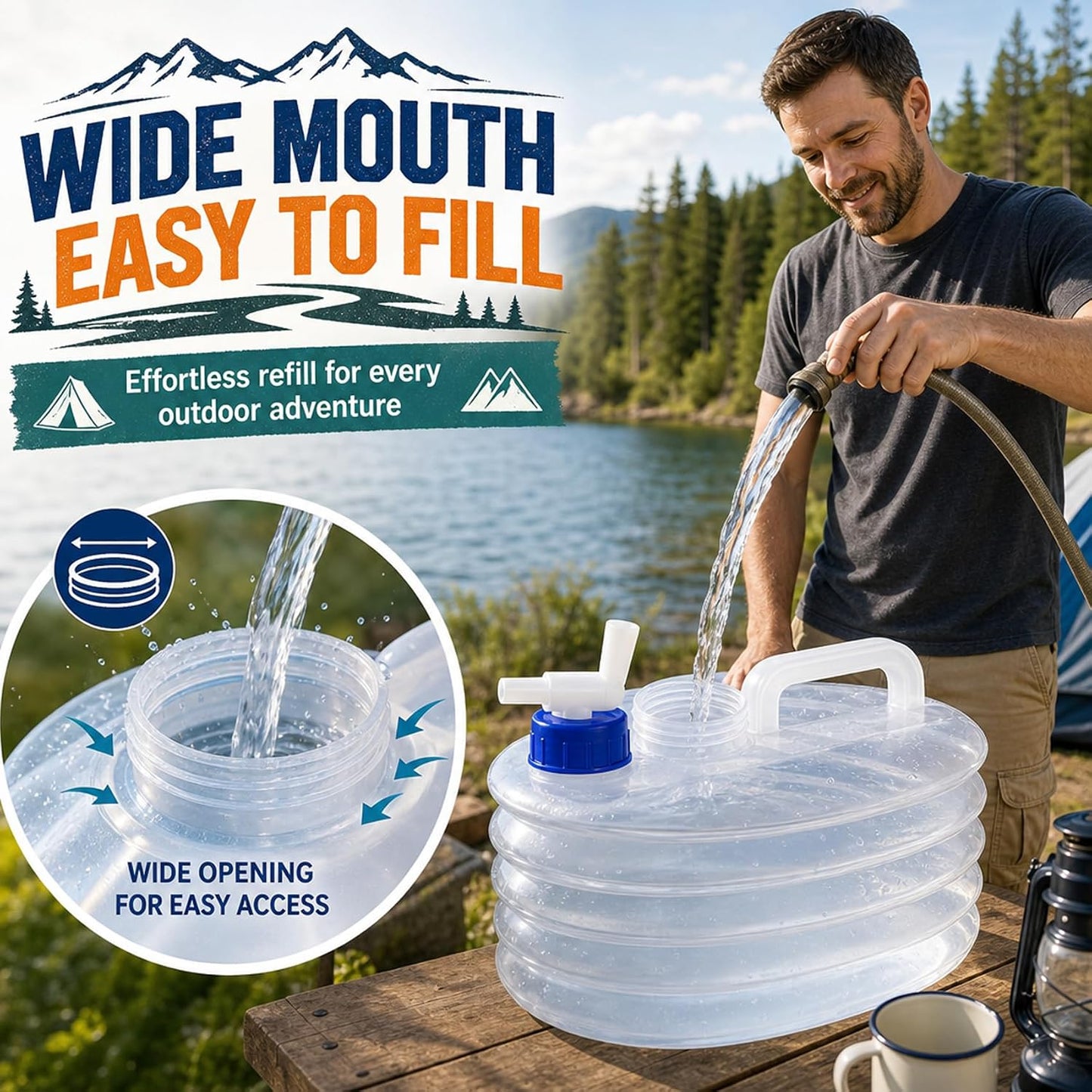 Collapsible Water Container with Spigot
