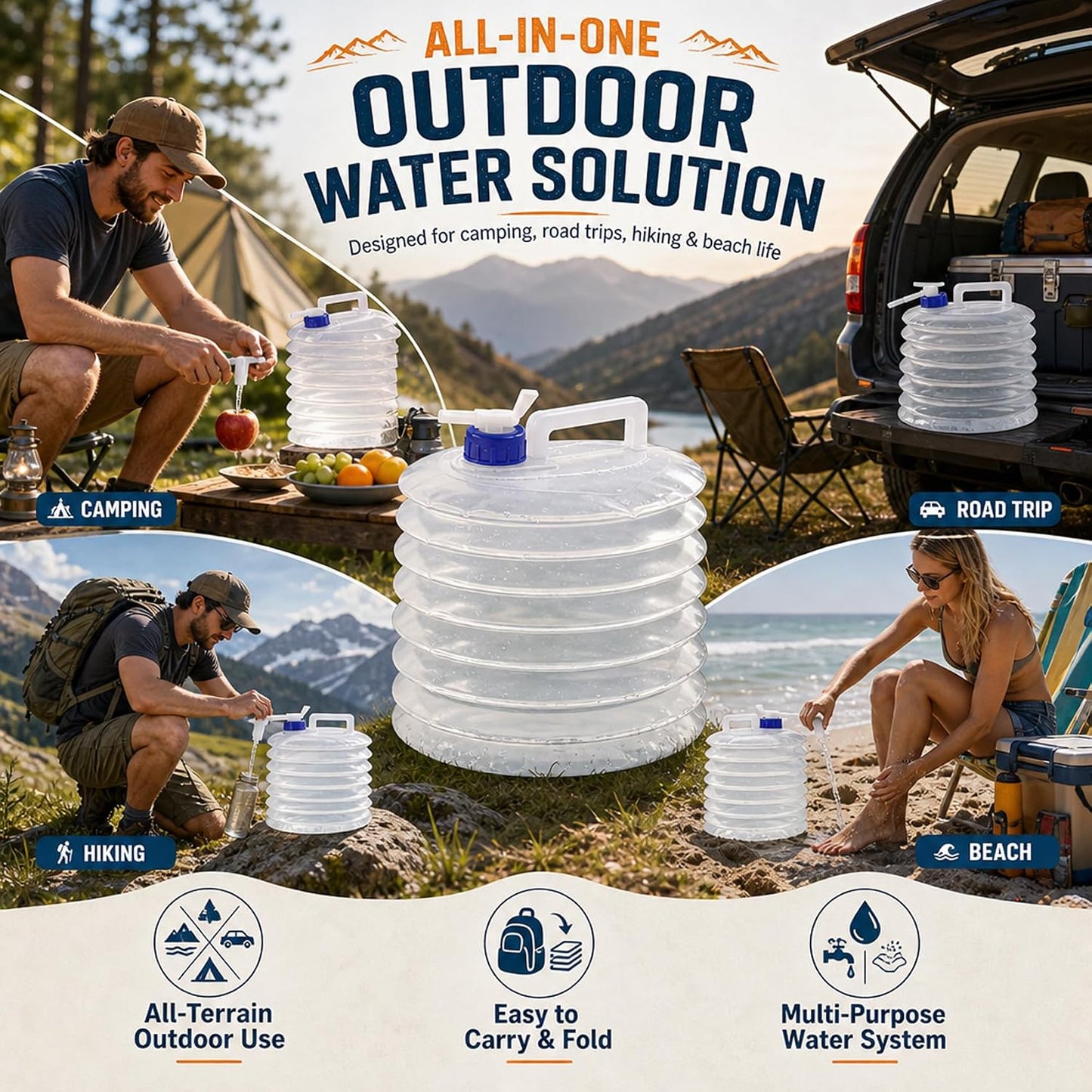 Collapsible Water Container with Spigot