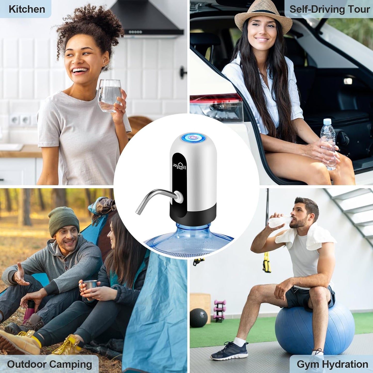 5 Gallon Water Bottle Dispenser, USB Charging Water Bottle Pump, Portable Water Dispenser Pump for Camping