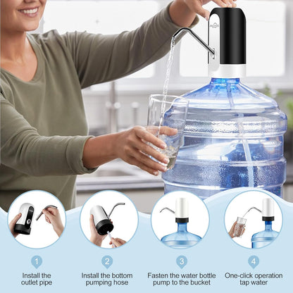 5 Gallon Water Bottle Dispenser, USB Charging Water Bottle Pump, Portable Water Dispenser Pump for Camping