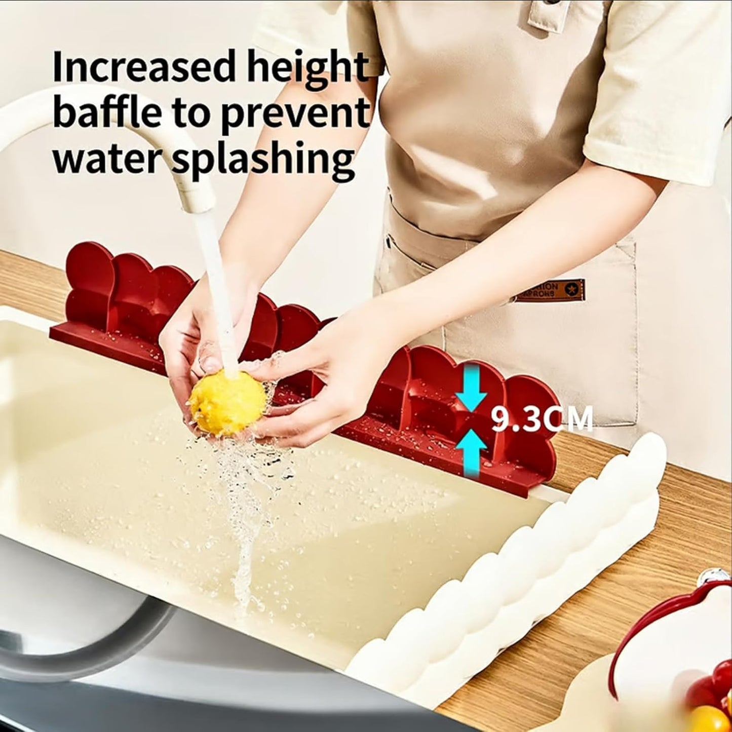 20" Silicone Sink Splash Guard with Strong Suction Cups