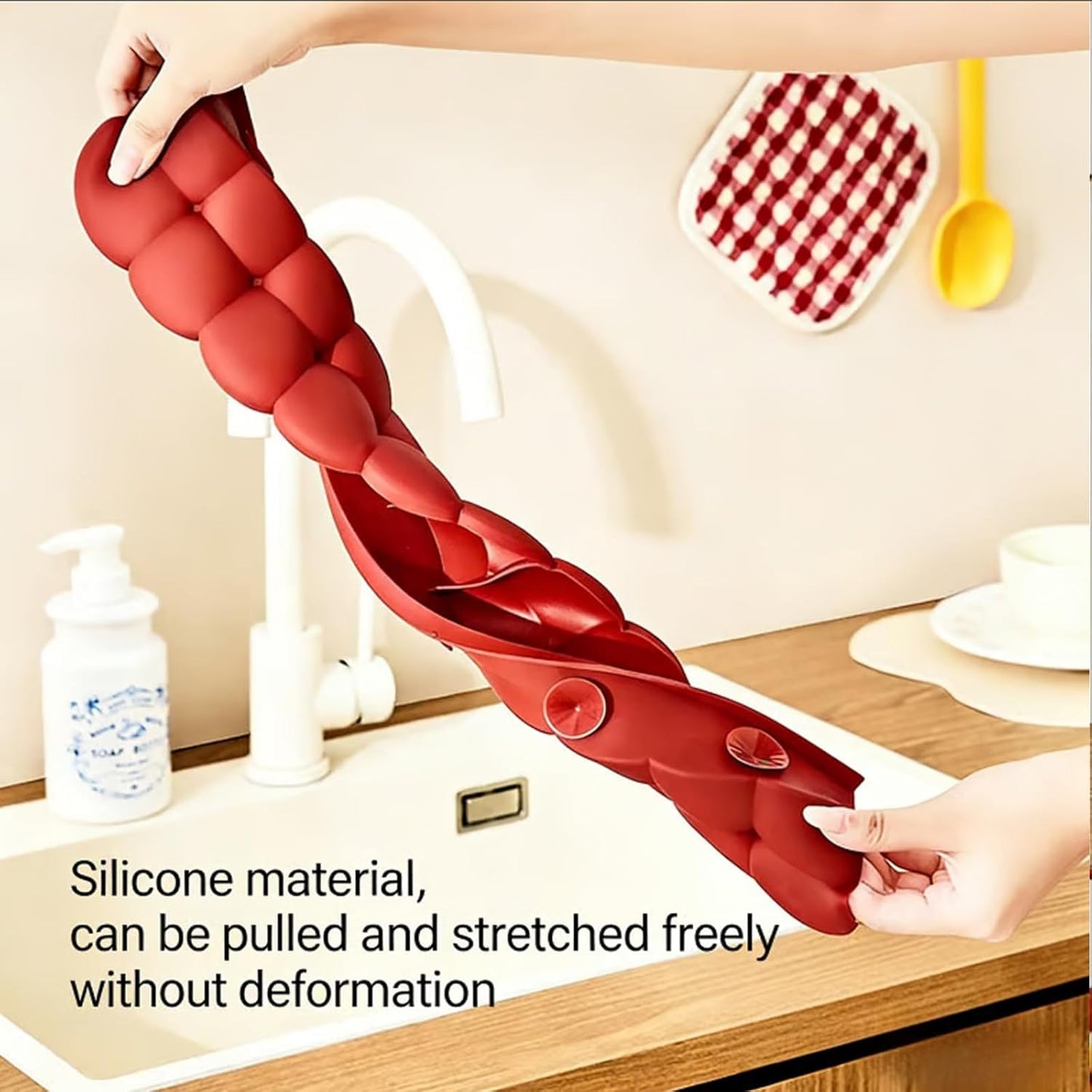 20" Silicone Sink Splash Guard with Strong Suction Cups