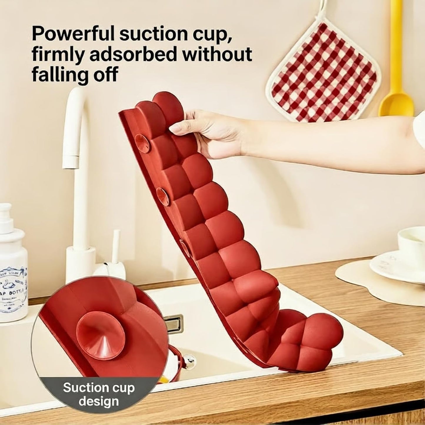 20" Silicone Sink Splash Guard with Strong Suction Cups