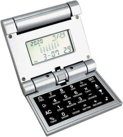 Compact and Versatile Global Travel Alarm Clock with Calculator: Your Essential Companion for Journeys Around The World