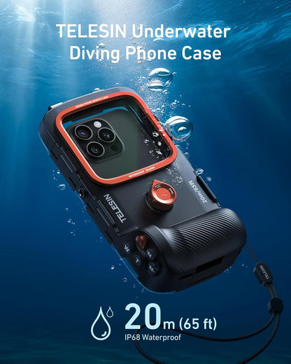 Universal Underwater Phone Case for Snorkeling and Diving Waterproof Housing for Photo & Video Handle Grip for iPhone 7-17 Pro/Pro Max/Plus/Mini, Galaxy S10-S26 Ultra/Plus and Most Phones