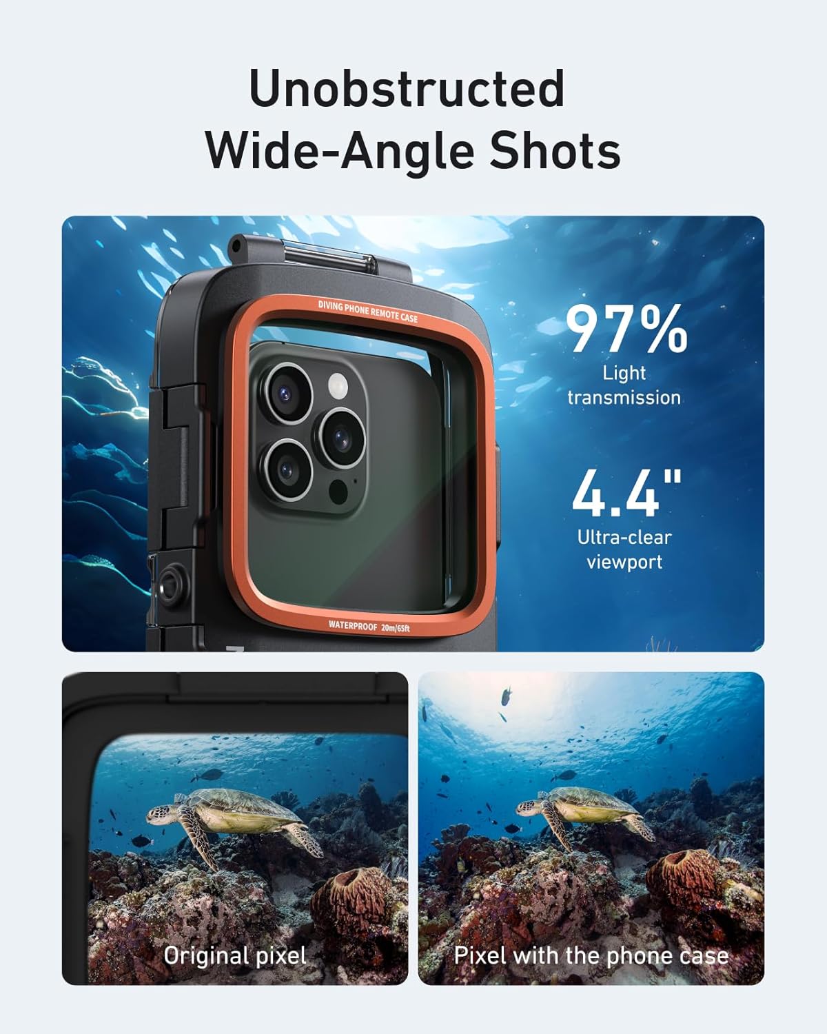 Universal Underwater Phone Case for Snorkeling and Diving Waterproof Housing for Photo & Video Handle Grip for iPhone 7-17 Pro/Pro Max/Plus/Mini, Galaxy S10-S26 Ultra/Plus and Most Phones