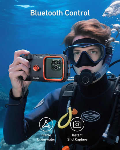 Universal Underwater Phone Case for Snorkeling and Diving Waterproof Housing for Photo & Video Handle Grip for iPhone 7-17 Pro/Pro Max/Plus/Mini, Galaxy S10-S26 Ultra/Plus and Most Phones