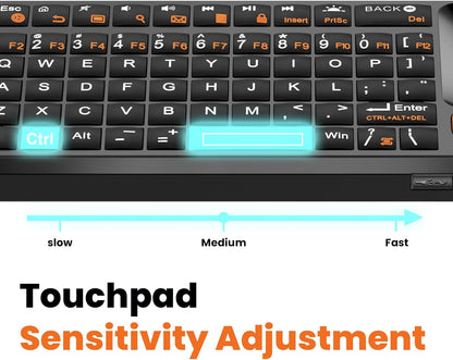 Mini Keyboard with Touchpad, Bluetooth + 2.4G Dual-Mode Ultra-Thin Portable Keyboard