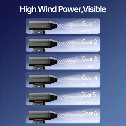✨️✨️High-Speed Brushless Air Purifier 100000rpm Turbo Fan🔋, 6000mah LED Light, Long-Lasting, 6 Speed Adjustable, Portable Handheld Blower, USB Rechargeable Fan