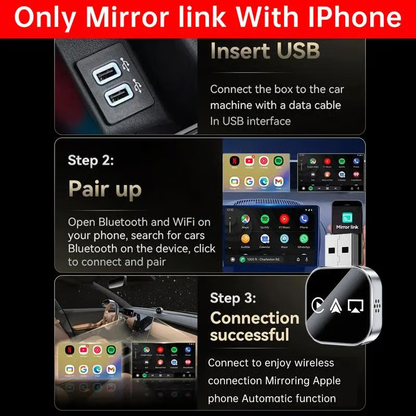 🚘️2026 Upgrade 3 in 1 Screen Mirror iOS Phone, wired to wireless Carplay adapter