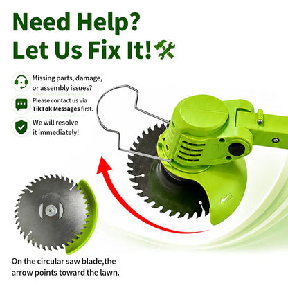 Lightweight 21V Cordless 3-in-1 Grass Trimmer, Weed Wacker & Brush Cutter