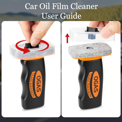 Windshield Oil Film Eraser Wand - All-in-One Pro Kit with Glass Cleaning Emulsion Formula and Sponge - The Ultimate Streak-Free Solution to Prep for Rain Repellents