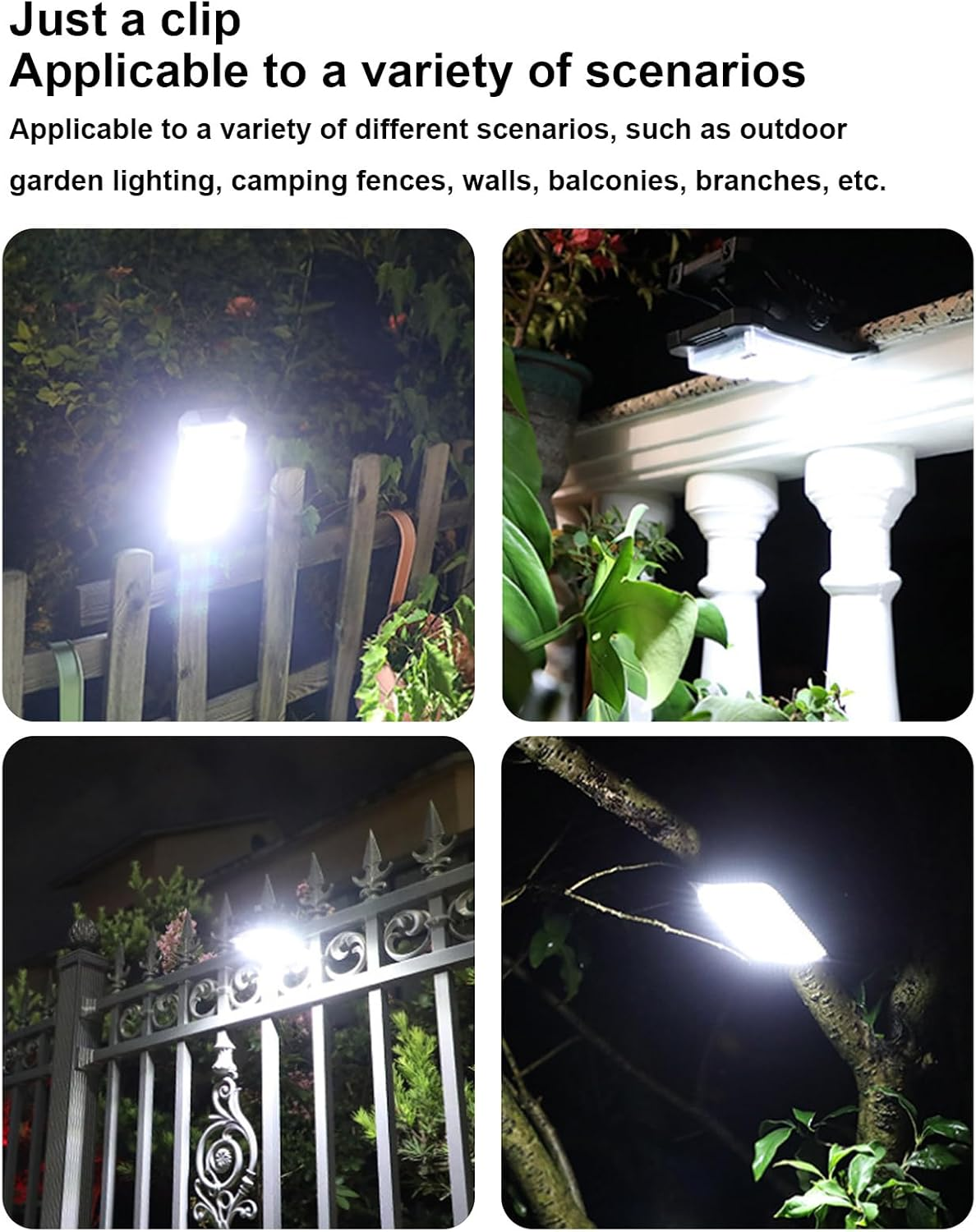 ✨️✨️Clip on Fence Solar Lights,Wall Lights | Solar Outdoor Clip Motion Sensor Security Light USB Charging Waterproof