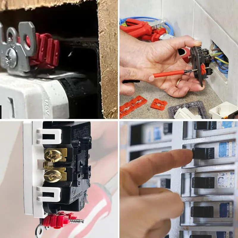 48 PCS Outlet Spacers for Electrical Box, Non-Conductive Receptacle Spacers for Fixing Loose or Recessed Outlets, Stackable Plastic Socket Shims for Switch Alignment and Leveling (12 Strips)