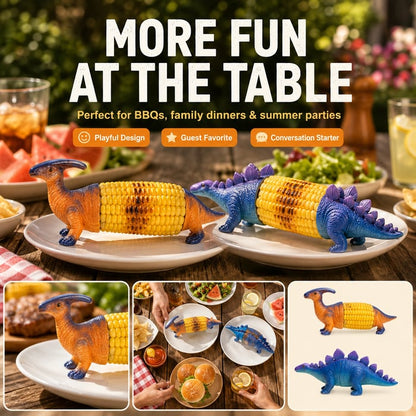 🔥Dinosaur Corn Holders for Corn On The Cob - Funny Corn Cob Holder for Kids and Adults with Stainless Steel Prongs