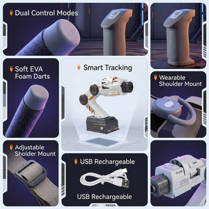 Smart Tracking Robotic Arm Blaster | Dual Control, Hands-Free STEM Fun!