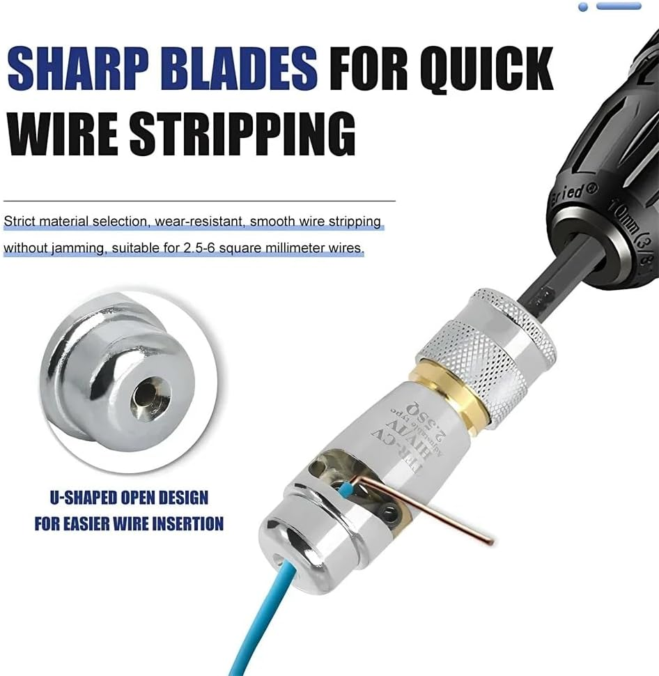 🛠️🛠️Wire Stripping Tool & Wire Twisting Connector, Wire Cutter Drill Attachment, Electrical Wire Twister Tool for Drill Set