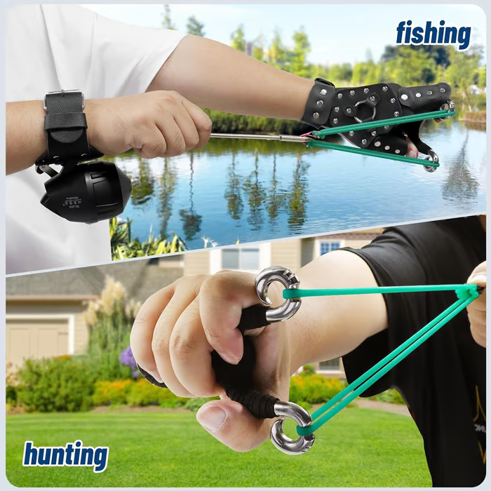 Stainless Steel Fish Shooting Fishing Reel, Comes with Reel Wrist Strap, Slingshot Fish Shooting Arrow Fish Shooting Outdoor Hunting Accessories