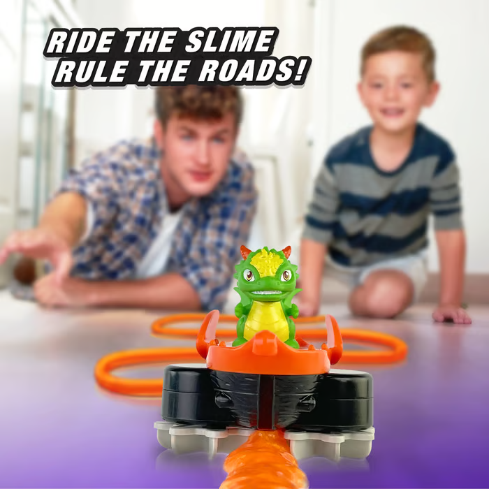 🔥【2026 New】🐉🏎️  Slime Riders Race Track Builder – Motorized Rechargeable Dragon Car with Slime Track Set