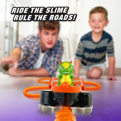 🔥【2026 New】🐉🏎️  Slime Riders Race Track Builder – Motorized Rechargeable Dragon Car with Slime Track Set