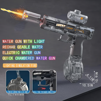 Electric Water Gun for Adults Kids,Automatic Electric Squirt Gun with Light Up
