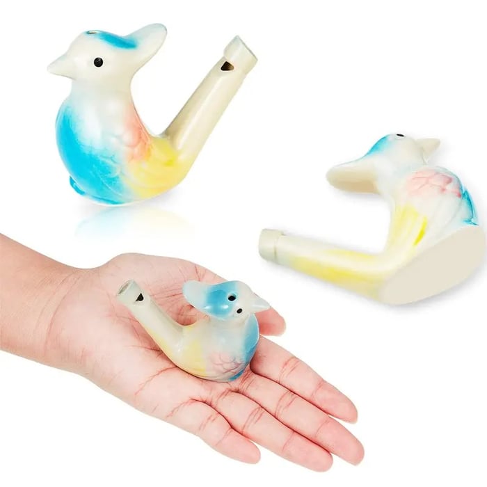 🐦️🎵Ceramic Water Bird Whistles – 6PCS Handmade Colorful Bird Call Toys