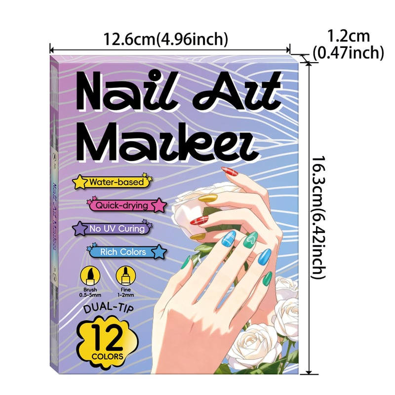 💅🏻💅🏻12/24 Colors Nail Art Pens – DIY 3D Markers for Drawing, Dotting & Manicure
