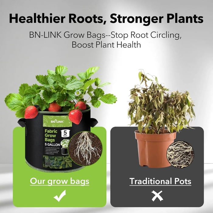 🪴BN-LINK 5-Pack 5 Gallon Grow Bags