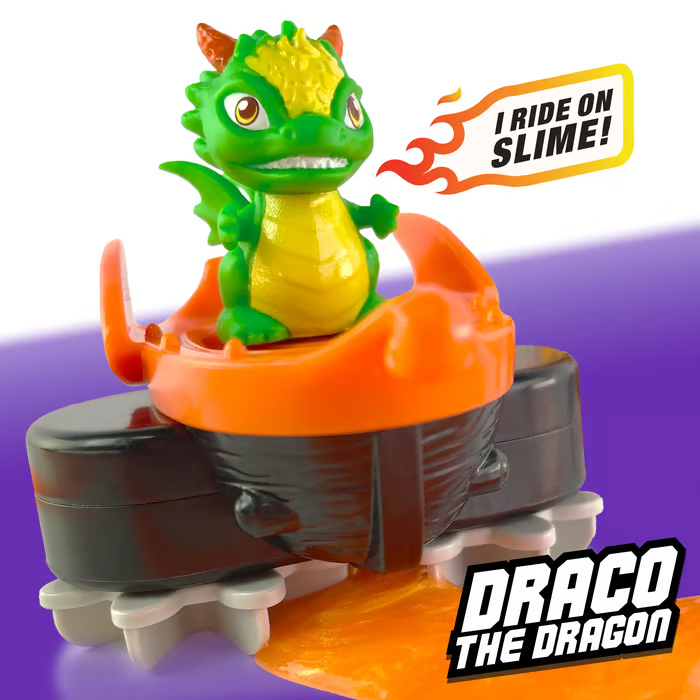 🔥【2026 New】🐉🏎️  Slime Riders Race Track Builder – Motorized Rechargeable Dragon Car with Slime Track Set