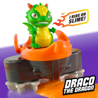 🔥【2026 New】🐉🏎️  Slime Riders Race Track Builder – Motorized Rechargeable Dragon Car with Slime Track Set