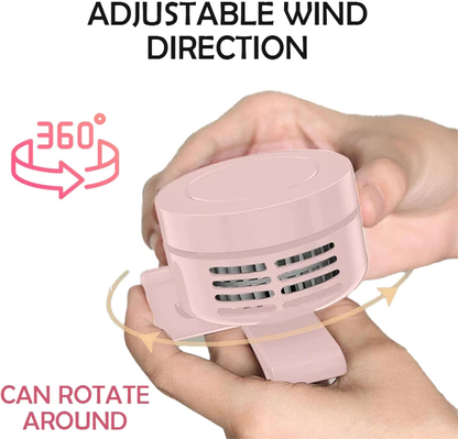 ✨️Portable Mini Waist Clip Fan, USB or Battery Personal Fan 3 Speeds Bladeless
