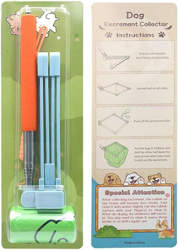 🐕️🔥Dog Pooper Scooper,Long Handle Portable Pet Poop Scooper