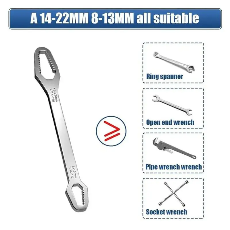 8-22mm Universal Torx Wrench Set, Double-ended Self-tightening Adjustable Wrench Tools