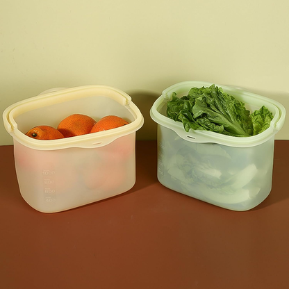 🔥🔥Silicone Food Storage Bags, Silicone Storage Bags, 1000ml Reusable Freezer Bags, -40° to 200° Temperature Resistance, Splicable Larger Opening Zip Lock Bag
