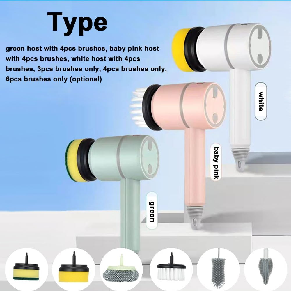 🧽🧽Wireless Electric Cleaning Machine USB Rechargeable Automatic Kitchen Dishwashing Brush Bathtub Tile Professional Cleaning Tool