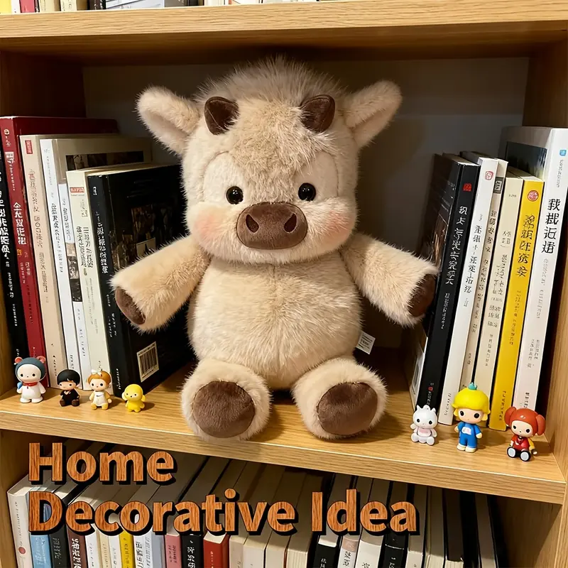 Highland cow Stuffed Animals plush toy,cottish cow plush toy that can simulate running, soft and cute Scottish cow gifts for children and plush decor