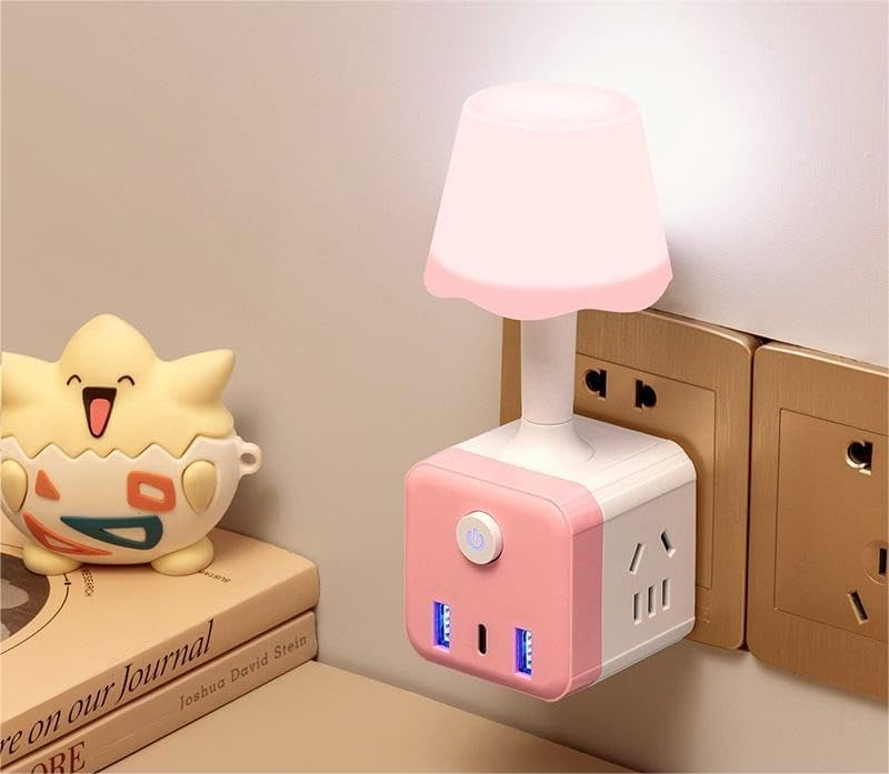 Three Plug-in Night Lamp,LED Light Lamp with USB Adapter