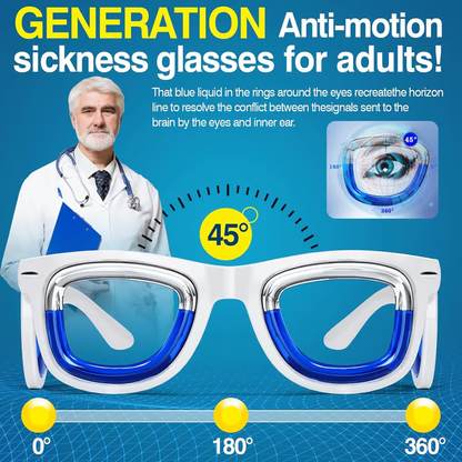 ✨️Adult Anti- Motion Sickness Smart Glasses, Ultra-Light Portable Nausea Relief Liquid Glasses, Carsickness Airsickness Seasickness Glasses, Kids Travel/Cruise Essentials