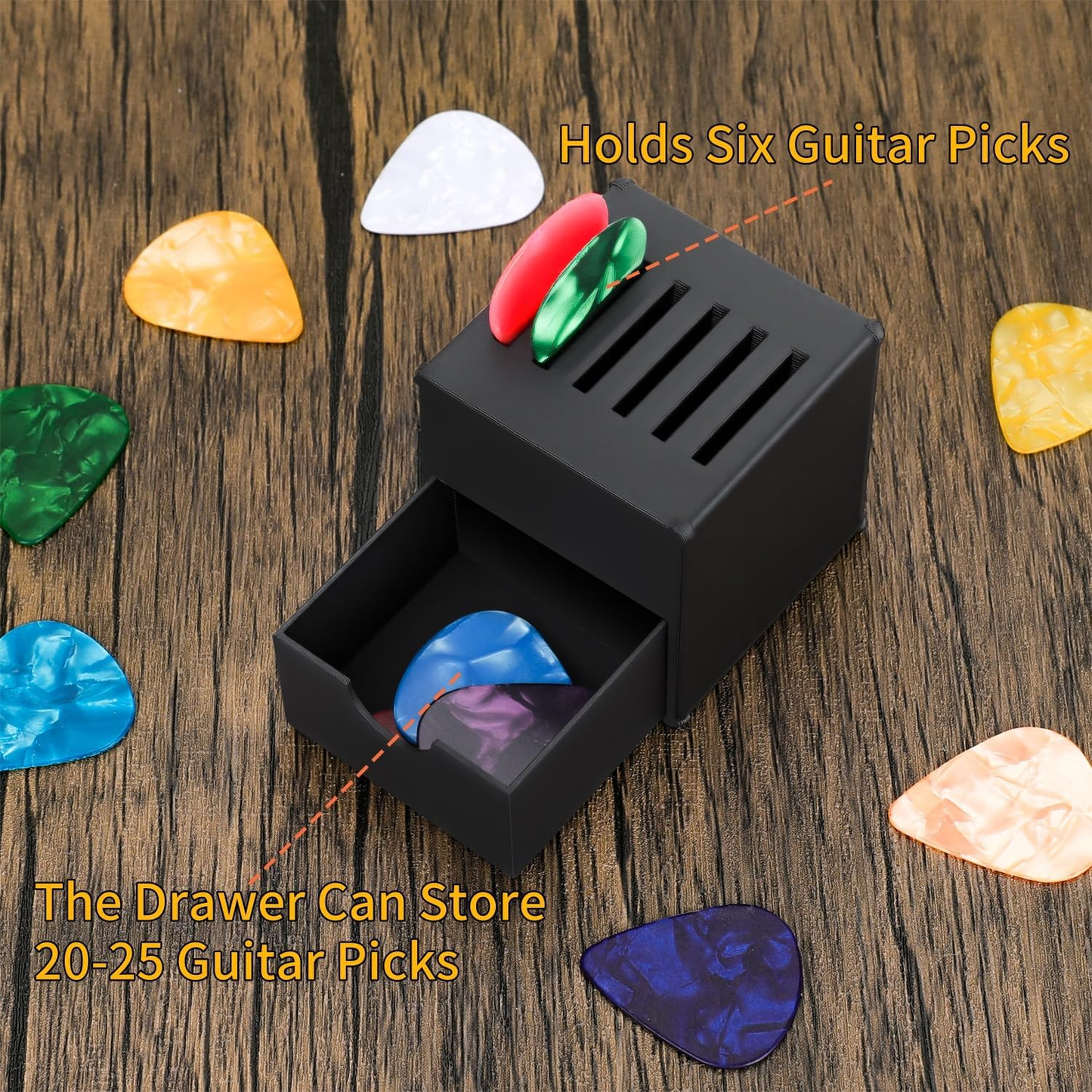 🗃️🗃️2 PACK Picks Holder Box, Guitar Pick Display Holder, Amp Speaker Styled Pick Holder for Guitar Players and Music Enthusiasts