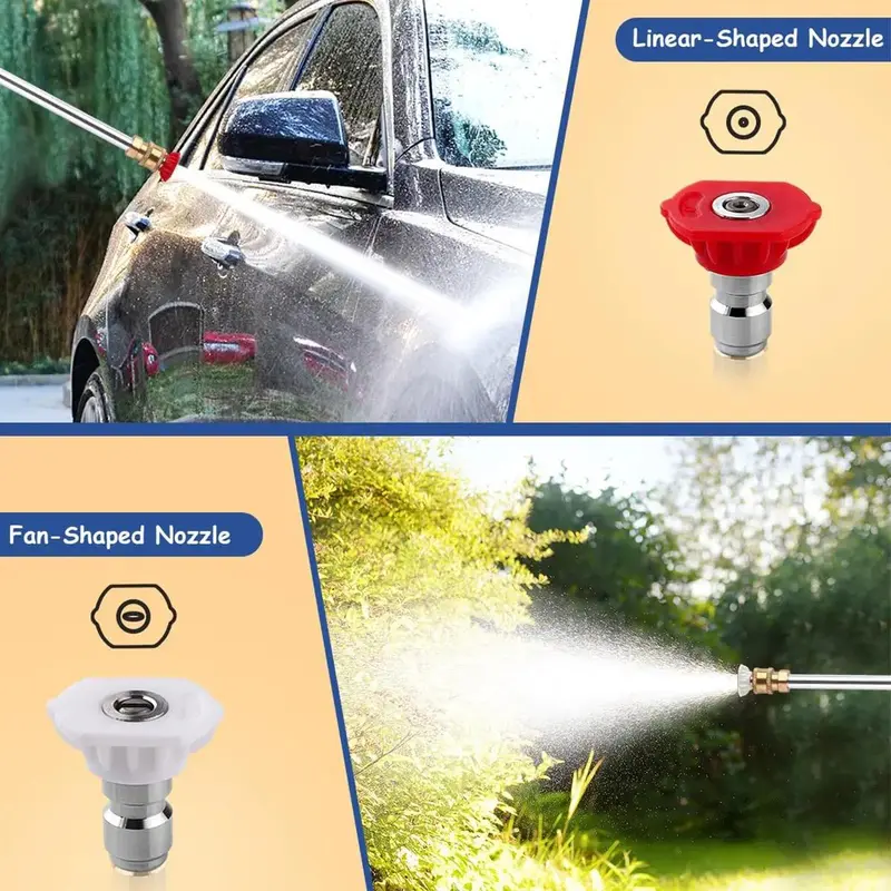💧💧Jet Nozzle Power Washer for Garden Hose, Includes 2 High-Pressure Nozzles and Quick Connectors | Hydro Jet High Pressure Washer Tools.