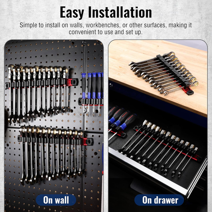 Magnetic Screwdriver Organizer and Wrench Organizer,12-Slot Screwdriver and Wrench Holder