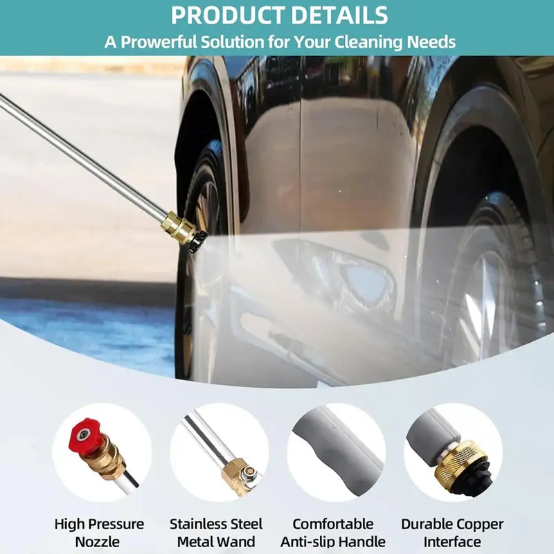 💧💧Jet Nozzle Power Washer for Garden Hose, Includes 2 High-Pressure Nozzles and Quick Connectors | Hydro Jet High Pressure Washer Tools.