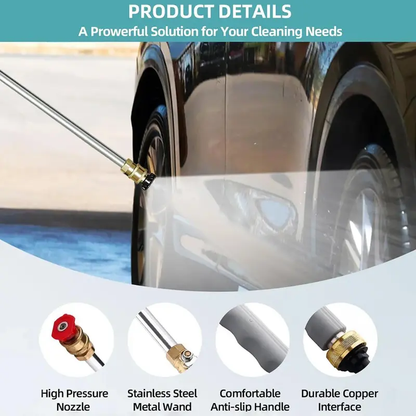 💧💧Jet Nozzle Power Washer for Garden Hose, Includes 2 High-Pressure Nozzles and Quick Connectors | Hydro Jet High Pressure Washer Tools.